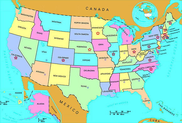 RED Stars - Weddings, BLUE Stars - Travel and Nature.